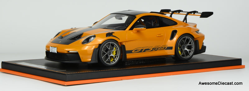 Porsche 911 (992) GT3 RS, Orange w/Gunmetal Wheels 1:12 Resin Cast Model by Ivy Merit