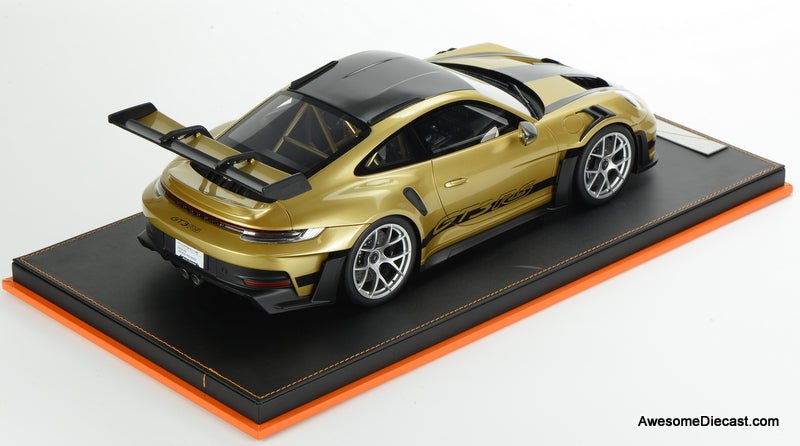 Porsche 911 (992) GT3 RS, Gold w/Silver Wheels 1:12 Resin Cast Model by Ivy Merit