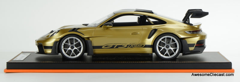 Porsche 911 (992) GT3 RS, Gold w/Silver Wheels 1:12 Resin Cast Model by Ivy Merit