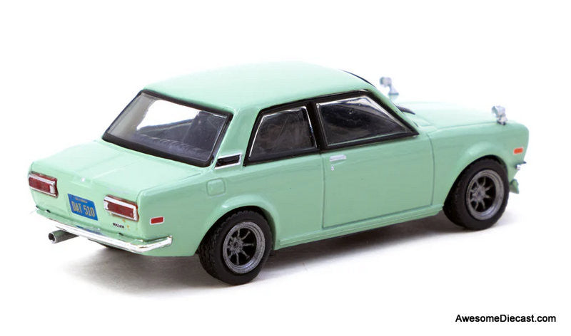 Datsun 510, Light Green 1:64 Diecast Model Car by Tarmac Works