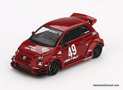Fiat Abarth 595 LB-Works, Abas Works, Red 1:64 Diecast Model Car by Mini GT