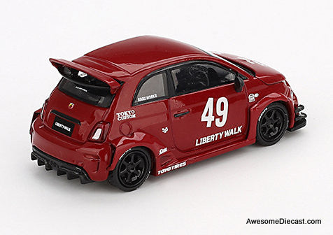 Fiat Abarth 595 LB-Works, Abas Works, Red 1:64 Diecast Model Car by Mini GT