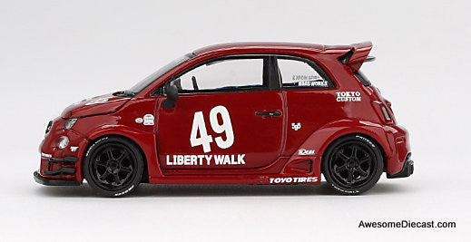 Fiat Abarth 595 LB-Works, Abas Works, Red 1:64 Diecast Model Car by Mini GT