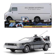 Back to the Future 40th Anniversary DeLorean Time Machine w/Doc Brown's Truck 1:24 Diecast Model Car by Jada Toys