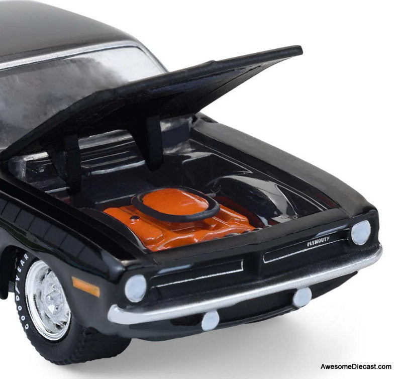 1970 Plymouth 'Cuda AAR, Black 1:64 Diecast Model Car by