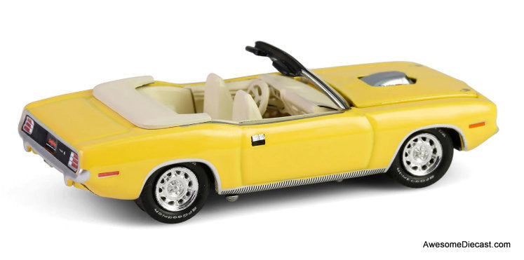 1970 Plymouth 'Cuda Convertible, Yellow 1:64 Diecast Model Car by Greenlight