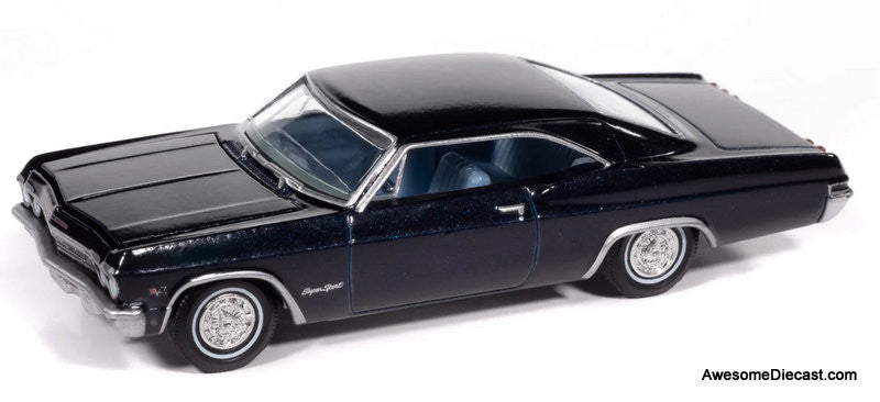 1965 Chevrolet Impala SS 396, Danube Blue 1:64 Diecast Model Car by Auto World
