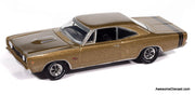 1968 Dodge Coronet R/T, Medium Gold Metallic 1:64 Diecast Model Car by Auto World