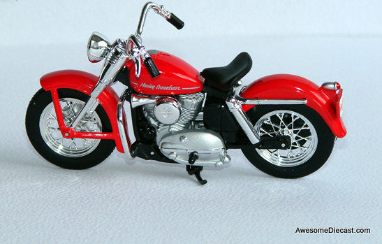 1952 Harley Davidson K Model, Red 1:18 Diecast Model Motor Cycle by Maisto