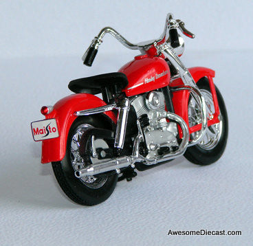 1952 Harley Davidson K Model, Red 1:18 Diecast Model Motor Cycle by Maisto