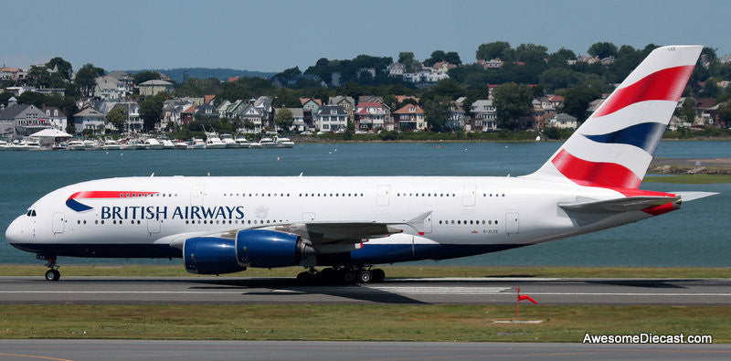 Airbus A380: British Airways (Reg #G-XLEE) 1:400 Diecast Model Plane by Gemini Jets