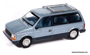 1987 Plymouth Voyager, Ice Blue/Twilight Blue 1:64 Diecast Model Car by Auto World