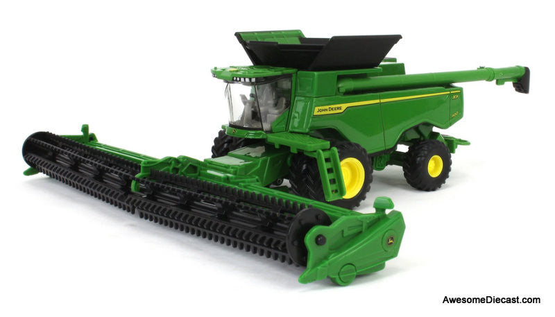 John Deere Harvesting Set w/8R 370 Tractor, Grain Cart, X9 1100 Combine & Grain Semi Tractor Trailer 1:64 Diecast Model Vehicles by ERTL