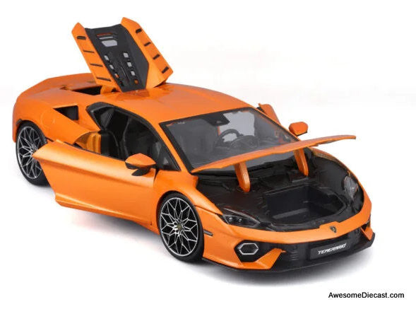 Lamborghini Temerario, Metallic Orange 1:18 Diecast Model Car by Maisto