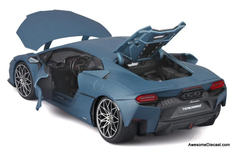 Lamborghini Temerario, Matte Blue 1:18 Diecast Model Car by Burago