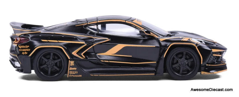 Chevrolet Corvette Pandem C8, BlackGold 1:64 Diecast Model Car by Model M