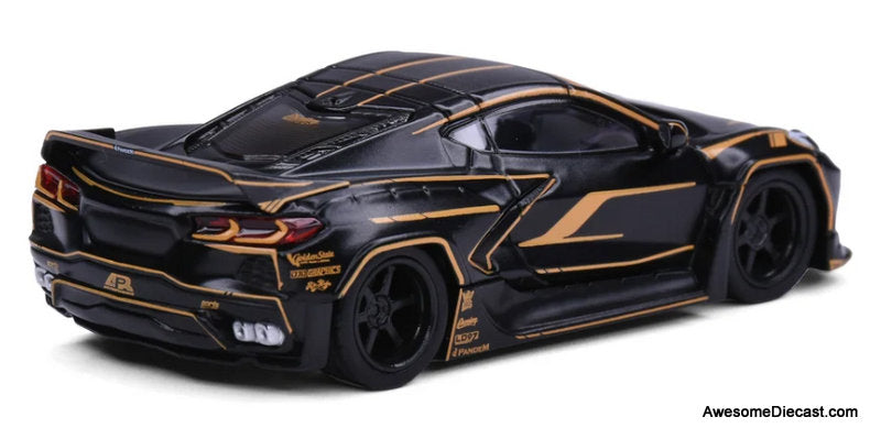 Chevrolet Corvette Pandem C8, BlackGold 1:64 Diecast Model Car by Model M