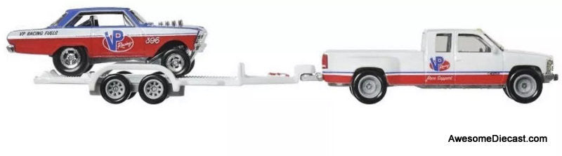 Hot Wheels Premium 1963 Chevrolet Nova & 1988 Chevrolet Silverado 3500 w/Trailer 1:64 Diecast Model Vehicles by Hot Wheels