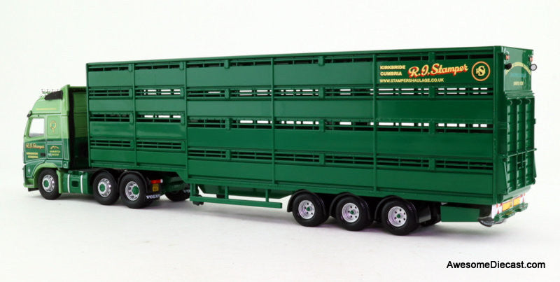 Corgi 1:50 2008 Volvo FH Sleeper Tractor w/Livestock Trailer: R.I. Stamper Haulage Ltd, Kirkbride, Cumbria