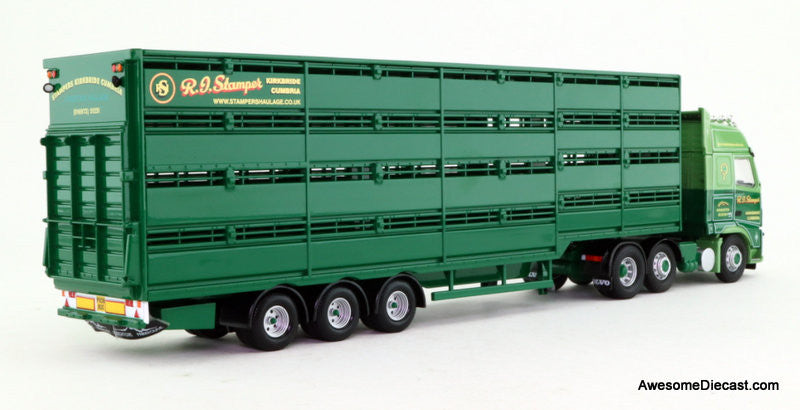 Corgi 1:50 2008 Volvo FH Sleeper Tractor w/Livestock Trailer: R.I. Stamper Haulage Ltd, Kirkbride, Cumbria