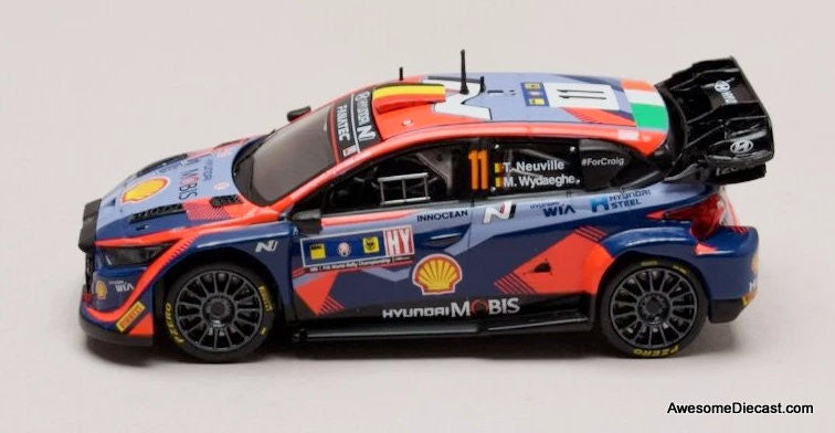 Hyundai i20 N Rally1 Hybrid #11 Winner Rallye Central Europe (Passau) 1:43 Diecast Model Car by IXO