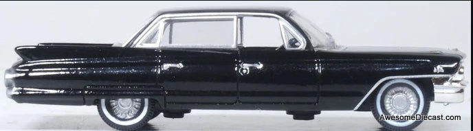 1961 Cadillac Sedan DeVille, Ebony Black 1:87 Diecast Model Car by Oxford Diecast