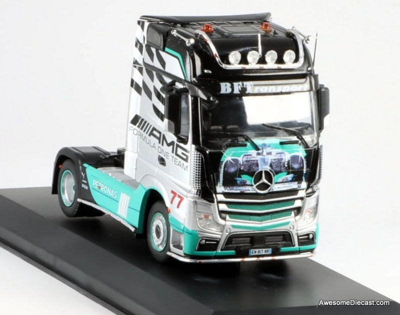 2012 Mercedes Benz Actros MP4 Sleeper Tractor "AMG Petronas Formula 1" 1:43 Diecast Model Truck by Hachette