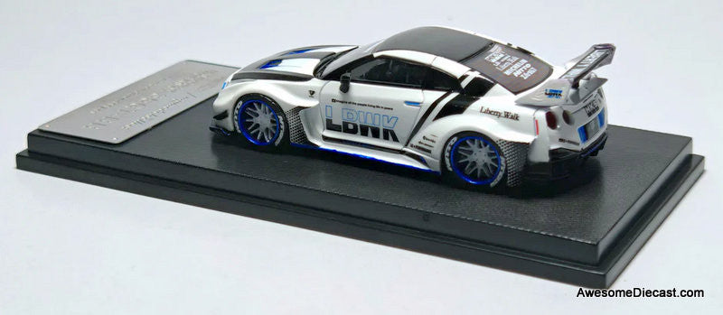 Nissan LB-Silhouette Works GT 35GT-RR, White/Carbon Fiber 1:64 Diecast Model Car by My Model Collect