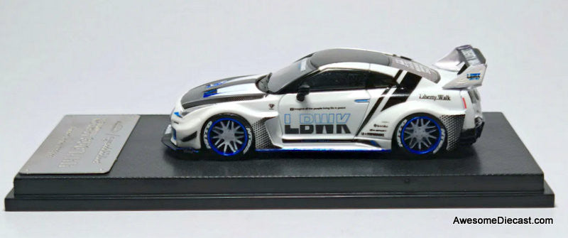 Nissan LB-Silhouette Works GT 35GT-RR, White/Carbon Fiber 1:64 Diecast Model Car by My Model Collect