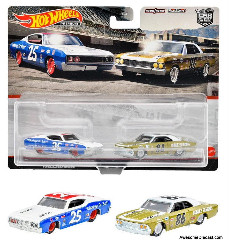 Hot Wheels 1:64 Premium Twin Pack: 1969 Ford Torino Talladega & 1966 Chevrolet Chevelle