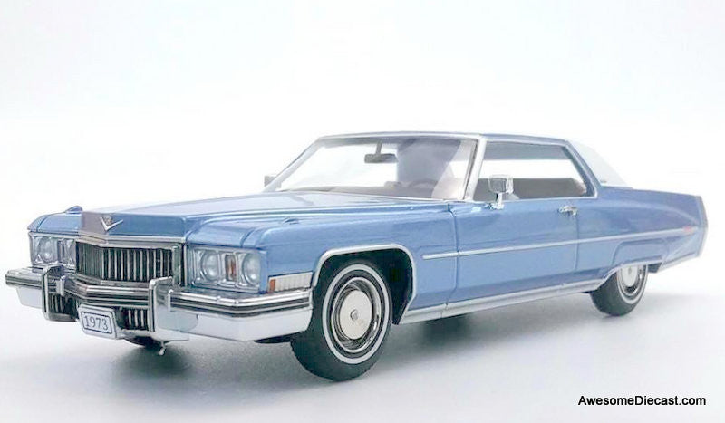 Stamp Models 1:43 1973 Cadillac Coupe Deville, Antigua Blue Metallic