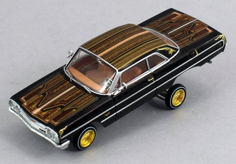1964 Chevrolet Impala SS Lowrider, Brown/Custom 1:64 diecast Model Car by 97M