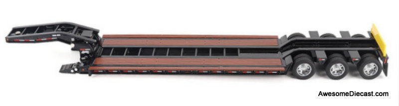 Trail King TK120 Hydraulic Detachable Gooseneck Lowboy Trailer, Black (Outrigger Version) 1:50 Diecast Model Trailer by Diecast Masters