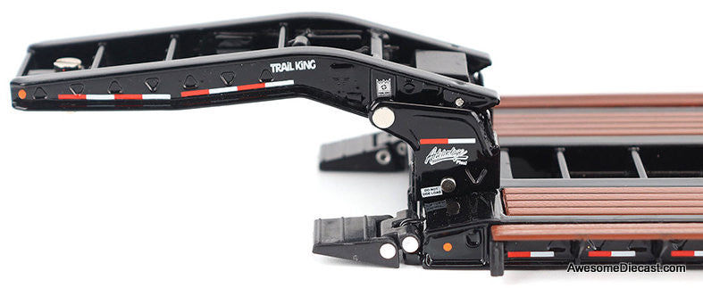 Trail King TK120 Hydraulic Detachable Gooseneck Lowboy Trailer, Black (Outrigger Version) 1:50 Diecast Model Trailer by Diecast Masters