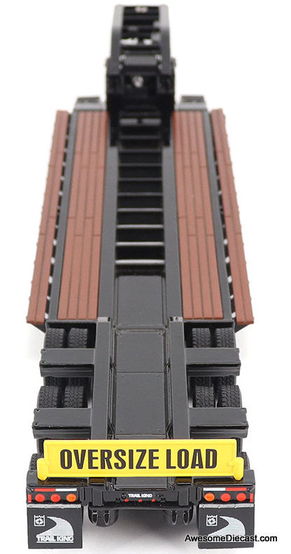 Trail King TK120 Hydraulic Detachable Gooseneck Lowboy Trailer, Black (Outrigger Version) 1:50 Diecast Model Trailer by Diecast Masters