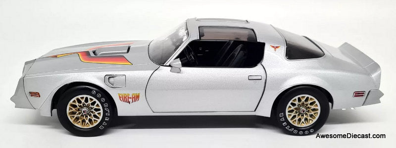 1977 Pontiac Firebird "Fire Am" by Very Special Equipment (VSE), Silver 1:18 Diecast Model Car by Greenlight