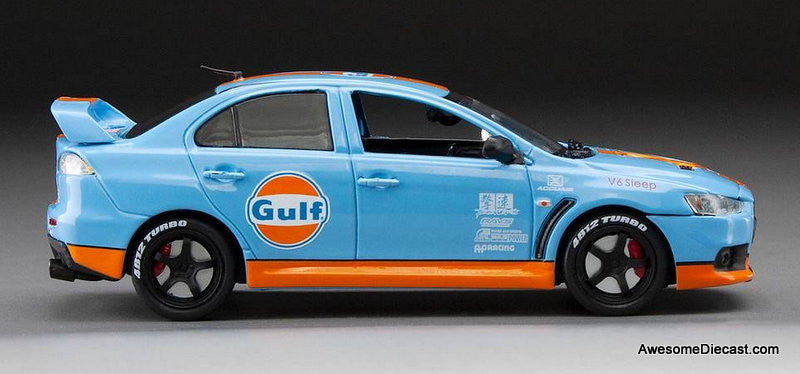 2012 Mitsubishi Lancer EVO X Gulf Oil Livery 1:43 Diecast Model Car by Vitesse