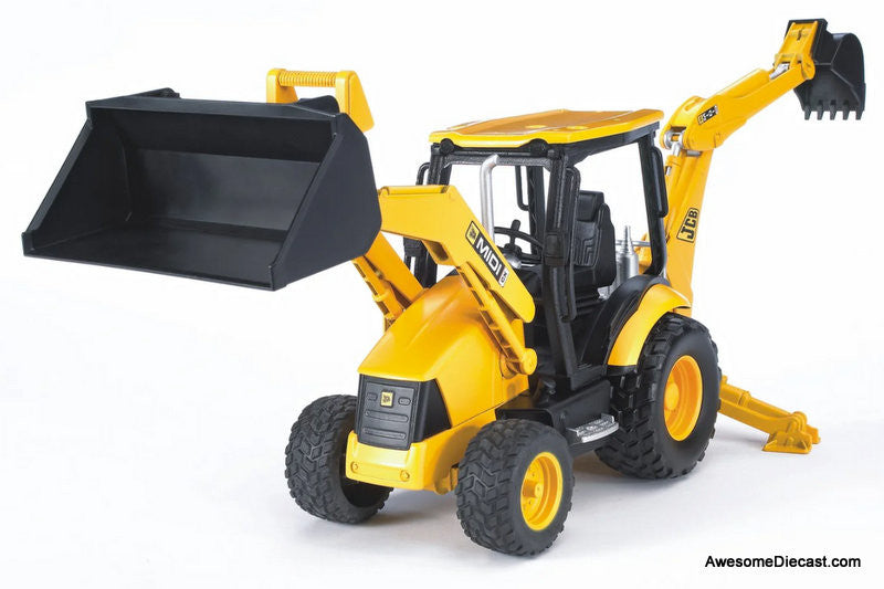 JCB MIDI CX Backhoe Loader, Yellow 1:16 ABS Plastic Model Tractor by Bruder