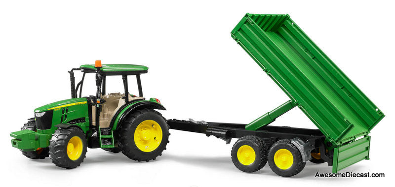 John Deere 5115 M Tractor w/Tipping Trailer 1:16 ABS Plastic Vehicle by Bruder
