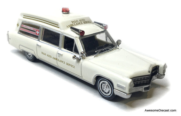 1966 Cadillac Miller Meteor Ambulance De Palo Alto 1:87 ABS Plastic Model Ambulance by Brekina