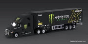 Freightliner Cascadia Sleeper Tractor w/53'Trailer: Monster Energy 1:64 Diecast Model Truck by Time Micro