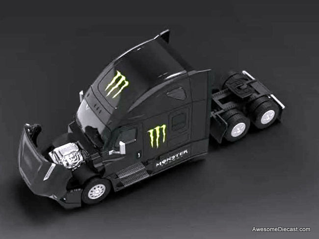 Freightliner Cascadia Sleeper Tractor w/53'Trailer: Monster Energy 1:64 Diecast Model Truck by Time Micro