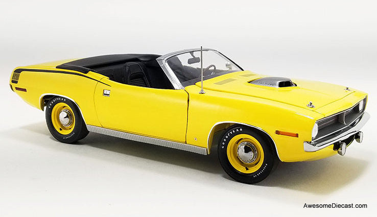 1970 Plymouth Hemi Cuda Convertible, Lemon Twist 1:18 Diecast Model Car by Acme