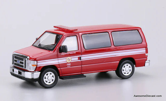 Ford E350 Super Duty Wagon Van: Los Angeles Fire Department 1:64 Diecast Model Vehicle by 596 Model