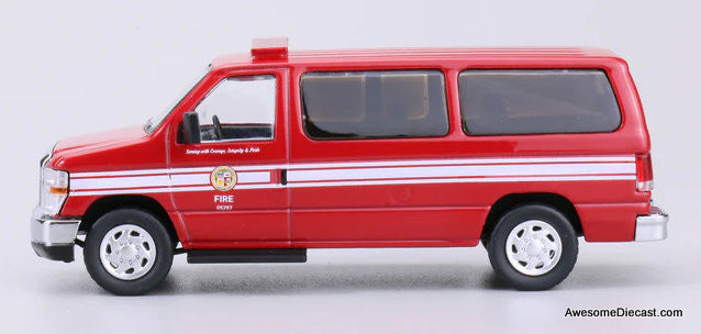 Ford E350 Super Duty Wagon Van: Los Angeles Fire Department 1:64 Diecast Model Vehicle by 596 Model