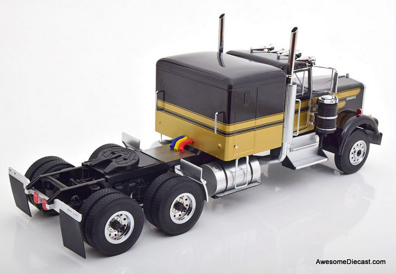 Road Kings 1:18 Kenworth W900 Tractor, Black/Gold