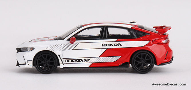 Honda Civic Type R #2 2023 Pace Car, White 1:64 Diecast Model Car by Mini GT