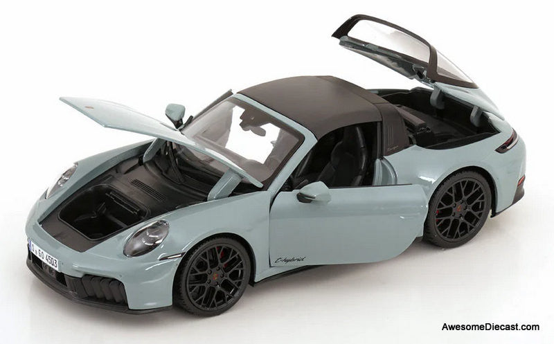 2024 Porsche 911 Targa 4 GTS (992), Gray/Green 1:18 Diecast Model Car by Maisto