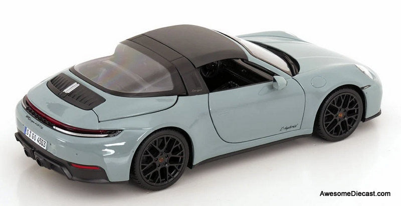 2024 Porsche 911 Targa 4 GTS (992), Gray/Green 1:18 Diecast Model Car by Maisto