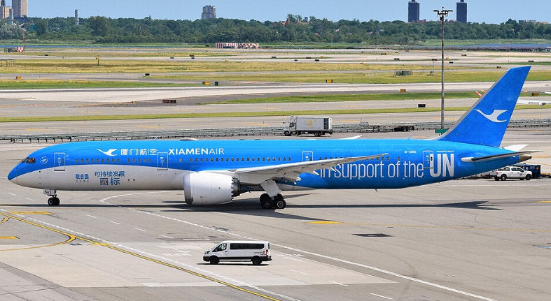 Boeing 787-9 Xiamen Airlines (Reg #B-1356) "In Support Of The UN" 1:200 Diecast Model Plane by JC Wings